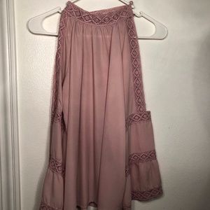 Light pink flowy blouse